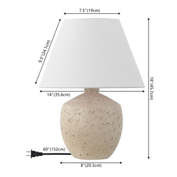 Myron 18" Minimalist Scandinavian Concrete Effect Resin/Iron LED Table Lamp - JONATHAN Y